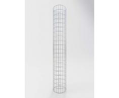 GABIONA befüllbare Steinkörbe Säulen Gabione rund I Robuste Drahtkörbe für Steine I Maschenweite 5x10cm I 4mm Gabionenkörbe galvanisch verzink I Steinkorb Säule 200cm hoch (32cm Durchmesser)