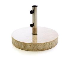 Nexos Sonnenschirm-Ständer Marmor poliert Creme beige rund Ø 50 cm 40 kg Schirmständer Edelstahl-Hülse inkl. Reduzierringe