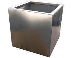 Köhko® Designer-Blumenkübel aus Edelstahl VIVO 30 x 30 x 30 cm | matt gebürsteter Pflanztopf eckig & groß