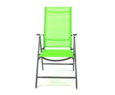 Nexos Stuhl, Klappstuhl, Gartenstuhl, Hochlehner für Terrasse, Balkon Camping Festival, aus Aluminium verstellbar, leicht, stabil, grün