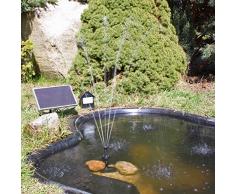 CLGarden Solar Pumpe Springbrunnen NKASP2 Solarpumpe mit Akku und LED Teichpumpe