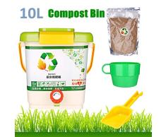 CRZJ 2L Compost Bin Papier Komposter Aerated Compost Bin PP Bio Selbst gemachte Papierkorb Eimer Küche Garten Lebensmittel Abfallbehälter