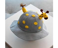 TUOLUO Säuglingshut Frühling Und Sommer Dünnschnitt Kinderbecken Hut Niedlichen Hirsch Sonnenhut Männer Und Frauen Baby Reise Fischer Hut Eine Größe/Himmelblau