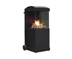 FABER Gartenkamin theBUZZ in Schwarz mit Rädern, Outdoor-Kamin inkl. Anschlussmaterial und Schutzhülle, Außenkamin aus Stahl