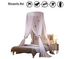 Moskitonetz Bett Baldachin Indoor oder Outdoor Fit Round Hoop Doppelspitze Princess Zimmerzelt Einzel Doppel King Size Bett Einfach zu installieren Schützen Sie Ihre vor Stürzen und Bissen