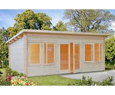 Palmako Blockbohlenhaus Lisa 19,4 44 mm Natur Isolierglas