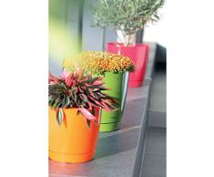 Prosper Plast duop120-426U 12 x 11 cmCoubi Blumentopf mit Untertasse - Dunkelgrau