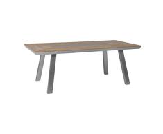greemotion 129017 Alu Gartentisch Locarno-Esstisch aus Aluminium mit Tischplatte in Holz Optik-Tisch für Garten, Terrasse & Balkon-Alutisch mit Stauraum, Braun, 20,2 x 10,2 x 1 cm