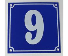 Buddel-Bini Aluminium Hausnummernschild 9 Aluschild 1 mm Stärke Alu Schild