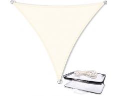 CelinaSun Sonnensegel inkl Befestigungsseile PES Polyester wasserabweisend imprägniert Dreieck 5 x 5 x 5 m Creme weiß