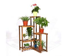 unho Blumenregal Holz 6 Ebenen Blumentreppe Ecke Blumenbank Blumenständer für Innen Balkon Wohzimmer Outdoor Garten 60×60×100cm