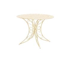 aubaho Nostalgie Tisch Gartentisch Bistrotisch Eisen Antik-Stil 100cm Weiss