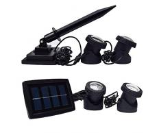 Solar Spotlight Licht,SUAVER Wasserdicht Strahler LED Außen Unterwasser Scheinwerfer Solar-Gartenleuchte Landschafts beleuchtung für Garten, Brunnen, Terrasse, Liegewiese (Typ 2-weiß)
