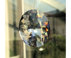 4 Stück Kristall Sonne ø 40mm Hoch Brillant Regenbogenkristall Feng Shui Fenster-Deko Facettenreich Sonnenfänger Suncatcher