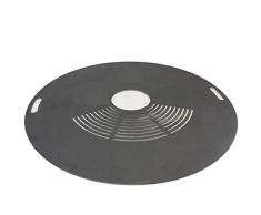 SRM-Design Feuerplatte Grillplatte Ø 100cm Materialstärke 5mm innen Griffe Grillrost Barbecue Holzkohle-Grill Fassgrill Kugelgrill Feuertonne Stahlfass BBQ
