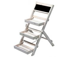 dobar Blumentreppe, Pflanzleiter mit drei Treppen für drinnen und draußen, weiß, 38.5x49.5x69.0 cm, 29402FSC