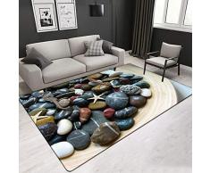 FLOORMATJING Teppich mit modernem Design Wohnzimmer Bild Teppich mit Steintisch mit Buntem Muster Mix aus mehrfarbigen Farben,01,160 * 200cm