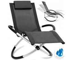Kesser® Relaxliege Liegestuhl | Gartenliege Sonnenliege | Gartenstuhl | Klappstuhl faltbar | Schwungliege | Schaukelsessel | ergonomische Relaxsessel | wetterfest | 180 kg Belastung | Anthrazit
