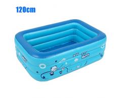 Fangteke 120/130 cm aufblasbarer Kinderpool, Badewanne für Kinder, Planschbecken für den Heimgebrauch, aufblasbarer rechteckiger Pool