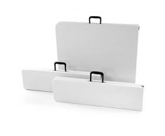 Nexos Bierzeltgarnitur 1 Partytisch 2 Bänke klappbar weiß 180 cm Gartengarnitur Set Festzelt Campingset Klapptisch 180x74 cm robust wetterfest