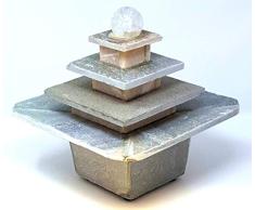 Seliger Schieferbrunnen Mandala, Mehrfarbig, 28 x 28 x 28 cm