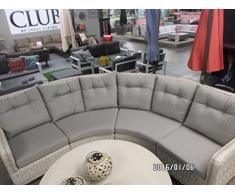 Supper Club Loungebank rund Serie Soho Beach Polyrattan hochwertig 69x82x90cm/118x72x90cm