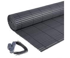 Laneetal PVC Sichtschutzmatte Grau Gartenzaun Sichtschutzzaun für Garten Balkon Terrasse, 120 x 300 cm