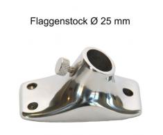 MARETEAM® Flaggenstockhalter Edelstahl für Ø 25 mm Flaggenstock