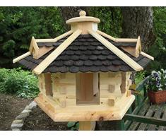 Vogelhaus Vogelhäuser Vogelfutterhaus-(V035)-Vogelhäuschen-aus Holz- Schreinerarbeit-Gaube Schwarz sehr Groß