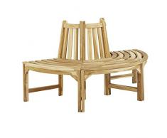 CHICREAT Halbe Baumbank Teakholz Holzbank ca. 150cm breit, halber Kreis Rundbank