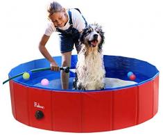 Fuloon Hunde Pool, Faltbarer Katzenpool Swimmingpool Planschbecken Schwimmbad Hundebadewanne PVC-rutschfest, Verschleißfest, Für Kinder Den Hund Katze