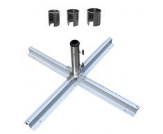 Mandalika Garden Hochwertiger Edelstahl Plattenständer in der Farbe Silber inklusive Reduzierringe Set bis 48 mm Rohrdurchmesser