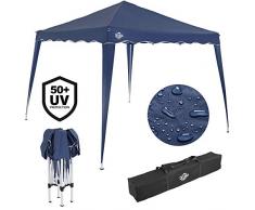 Deuba® Pavillon Capri 3x3m wasserdicht Pop-Up inkl. Tasche UV-Schutz 50+ Faltpavillon Gartenzelt Partyzelt Blau