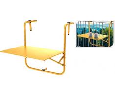 Fair-Shopping Balkontisch Hängetisch Klapptisch Terrassentisch zum Einhängen Gelb 40x60cm X480