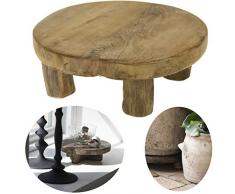 LS-LebenStil Teak Holz-Tischchen 20x7cm Blumenständer Etagere Pflanzenhocker