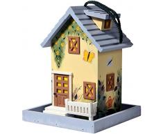 dobar 25119FSC Buntes Vogelhaus Western zum Aufhängen aus Holz, Deko Futterhaus Sommer, bunt