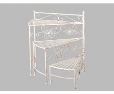 Pflanztreppe Rom Metall creme Pflanenzregal Blumenständer Blumentreppe