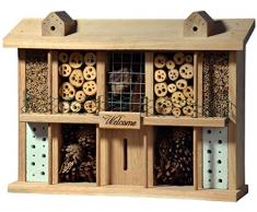 Luxus-Insektenhotels 22625e Eichenholz-Insektenhotel Landsitz Superior, fertig gebautes Insektenhaus, 47x34x12,5 cm, Bienenhotel aus stabilem Vollholz, Marienkäferhaus/Schmetterlingshaus XXL
