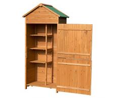 Outsunny Holz Gerätehaus Geräteschuppen Gartenschrank Geräteschrank Gartenhaus 90x50x190