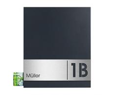 Briefkasten mit Name und Hausnummer anthrazit Edelstahl MOCAVI Box 111 Zeitungsfach ral 7016