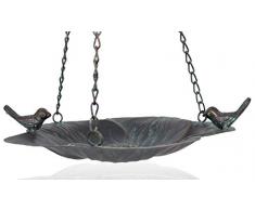 B2S BACK2SEASON Vogeltränke Bronze hängen aufhängen edel Vögel Vögelchen Tierfigur Vogelbecken Wasserspender Wasserstelle Schale Futterstelle Trinkstelle Vogelbad Futterschale Garten Deko Terrasse