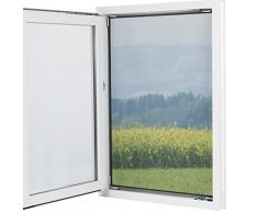 EASYmaxx Fliegengitter für Fenster „Magic Click“ | Zuschneidbar für alle Fenster bis 150 x 130 cm | Praktischer Magnetverschluss, einfache Klebemontage [transparent]