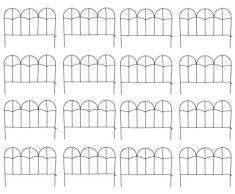 DARO DEKO Beetzaun aus Metall 36 x 46cm schwarz 16 Stück