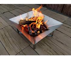 NAMOR© Edelstahl Feuerschale Feuerstelle Feuerkorb Grillschale Lagerfeuer | Handmade in Germany | Schalen-Diagonale: ⧄ 67 cm