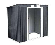 COSTWAY Metall Gerätehaus 4,2m³ Gartenhaus Geräteschuppen Garten Schuppen inkl. Metallfundament 213x130x173cm (dunkelgrau)