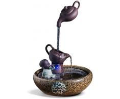 Mr.T Bürodekoration Zimmerbrunnen Tischbrunnen Harz-Wasserbrunnen Innendekoration Kreative Handwerk Wohnkultur Figürchen Feng Shui-Wasser-Brunnen Office Home Landschaft Wasserbrunnen