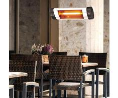 DMS® Infrarotstrahler 2500 Watt Heizstrahler Terrassenstrahler Wärmestrahler mit Fernbedienung und Timer, Wandhalterung, Quarzstrahler Terrassenheizer Infrarot Heizung Heizkörper Temperatur 3-Stufig