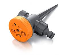 Brandson - Rasensprenger 5 Fach Rasensprinkler - Flächenregner Garten Sprinkler - für Verschiedene Flächenarten wie Kreis Halbkreis Viertelkreis Fächer beidseitig Strahl - mit Wählscheibe