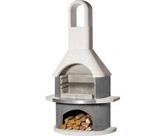 Buschbeck Gartengrillkamin Stockholm weiss-anthrazit