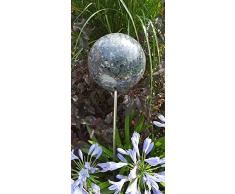 garten-wohnambiente Rosenkugel 20 cm mit Granit anthrazit Gartenstecker Dekokugel Dekorationskugel K